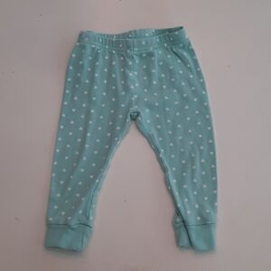 Carter's green white heart print pants 12 months